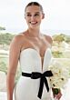 Mori Lee 2744 Simone Bow Belt Drop Waist Satin Bridal Dress