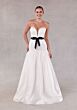 Mori Lee 2744 Simone Bow Belt Drop Waist Satin Bridal Dress
