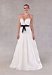 Mori Lee 2744 Simone Bow Belt Drop Waist Satin Bridal Dress