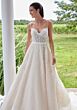 Mori Lee 2748 Speare Bow Back Scallop Hem Lace Bridal Gown
