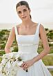 Mori Lee 2749 Seline Square Neck Double Waistband Satin Bridal Gown