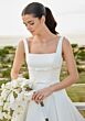 Mori Lee 2749 Seline Square Neck Double Waistband Satin Bridal Gown