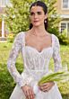 Mori Lee 2750 Sannah Illusion Sleeve Scallop Hem Lace Bridal Dress