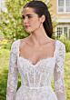 Mori Lee 2750 Sannah Illusion Sleeve Scallop Hem Lace Bridal Dress