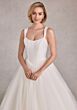 Mori Lee 2753 Slate Scoop Neck Satin Bodice Bridal Gown