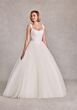 Mori Lee 2753 Slate Scoop Neck Satin Bodice Bridal Gown