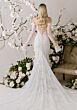 Mori Lee 1010031 Natalie Illusion Back Flounce Sleeve Bridal Dress