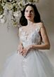 Mori Lee 1025008 Ciandra Ruffle Overskirt Sheer Neck Bridal Dress