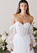 Mori Lee 1050000 Clara Removable Sleeve Corset Top Wedding Dress