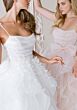 Mori Lee 1050024 Huda Draped Bodice Ruffle Skirt Wedding Gown