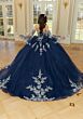 Mori Lee 34112 Bell Sleeve Plunging Neck Quince Dress
