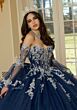 Mori Lee 34112 Bell Sleeve Plunging Neck Quince Dress