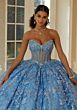 Mori Lee 34114 Sheer Bodice Off-The-Shoulder Quince Dress