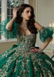 Mori Lee 60204 Petal Train V-Neck Quince Gown