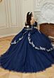 Mori Lee 89480 Sheer Bodice Off-The-Shoulder Vestido XV Quince Años Gown