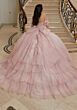 Mori Lee 89483 Applique Bodice Asymmetric Skirt Quince Dress