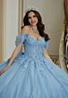 Mori Lee 89483 Applique Bodice Asymmetric Skirt Quince Dress