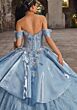 Mori Lee 89539 Peplum Waist Back Bow Quince Gown