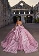 Mori Lee 89539 Peplum Waist Back Bow Quince Gown
