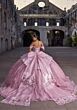Mori Lee 89539 Peplum Waist Back Bow Quince Gown