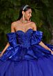 Mori Lee 89540 Ruffled Peplum Basque Waist Quince Gown