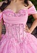 Mori Lee 89551 Detachable Draped Sleeve Corset Top Quinceanera Gown