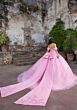 Mori Lee 89551 Detachable Draped Sleeve Corset Top Quinceanera Gown
