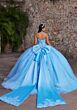Mori Lee 89551 Detachable Draped Sleeve Corset Top Quinceanera Gown