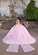Mori Lee 89562 Notched Neck Corset Bodice Sweet 16 Gown