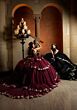 Mori Lee 4080040 Catalina Faux Leather Top Tiered Skirt Quince Dress