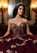 Mori Lee 4080040 Catalina Faux Leather Top Tiered Skirt Quince Dress