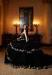 Mori Lee 4080040 Catalina Faux Leather Top Tiered Skirt Quince Dress
