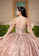 Mori Lee 4080043 Clara Sheer Side Beaded Bodice Tulle Quince Gown
