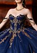 Mori Lee 4080044 Cecilia Beaded Ruched Bodice Fuchsia Gold Quince Gown
