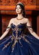 Mori Lee 4080044 Cecilia Beaded Ruched Bodice Fuchsia Gold Quince Gown