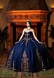 Mori Lee 4080044 Cecilia Beaded Ruched Bodice Fuchsia Gold Quince Gown