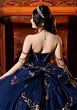 Mori Lee 4080044 Cecilia Beaded Ruched Bodice Fuchsia Gold Quince Gown