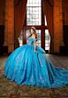 Mori Lee 4080045 Claudia Sheer Corset Bodice Blue Silver Quince Gown