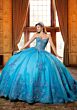 Mori Lee 4080045 Claudia Sheer Corset Bodice Blue Silver Quince Gown