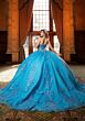 Mori Lee 4080045 Claudia Sheer Corset Bodice Blue Silver Quince Gown