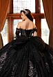 Mori Lee 4080045 Claudia Sheer Corset Bodice Blue Silver Quince Gown
