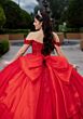 Mori Lee 4080046 Celia Basque Waist Glitter Tulle Quinceanera Dress