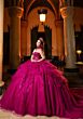 Mori Lee 4080048 Candelaria Magenta Ruffle Skirt Quinceanera Dress