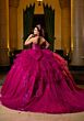 Mori Lee 4080048 Candelaria Magenta Ruffle Skirt Quinceanera Dress