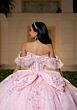 Mori Lee 4080049 Carolina Sheer Side Pink Flutter Sleeve Sweet 16 Gown
