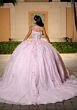 Mori Lee 4080049 Carolina Sheer Side Pink Flutter Sleeve Sweet 16 Gown
