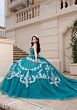 Mori Lee 4080051 Cassia Beaded Satin Top Back Bow Quinceanera Gown