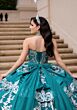 Mori Lee 4080051 Cassia Beaded Satin Top Back Bow Quinceanera Gown