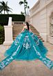 Mori Lee 4080051 Cassia Beaded Satin Top Back Bow Quinceanera Gown