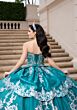 Mori Lee 4080051 Cassia Beaded Satin Top Back Bow Quinceanera Gown
